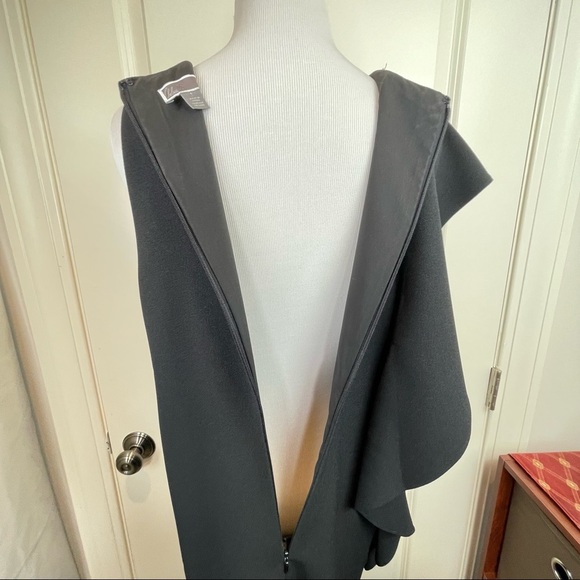 Chelsea28 Black Crepe Side Ruffle Sleeve Sheath Dress - Picture 8 of 17